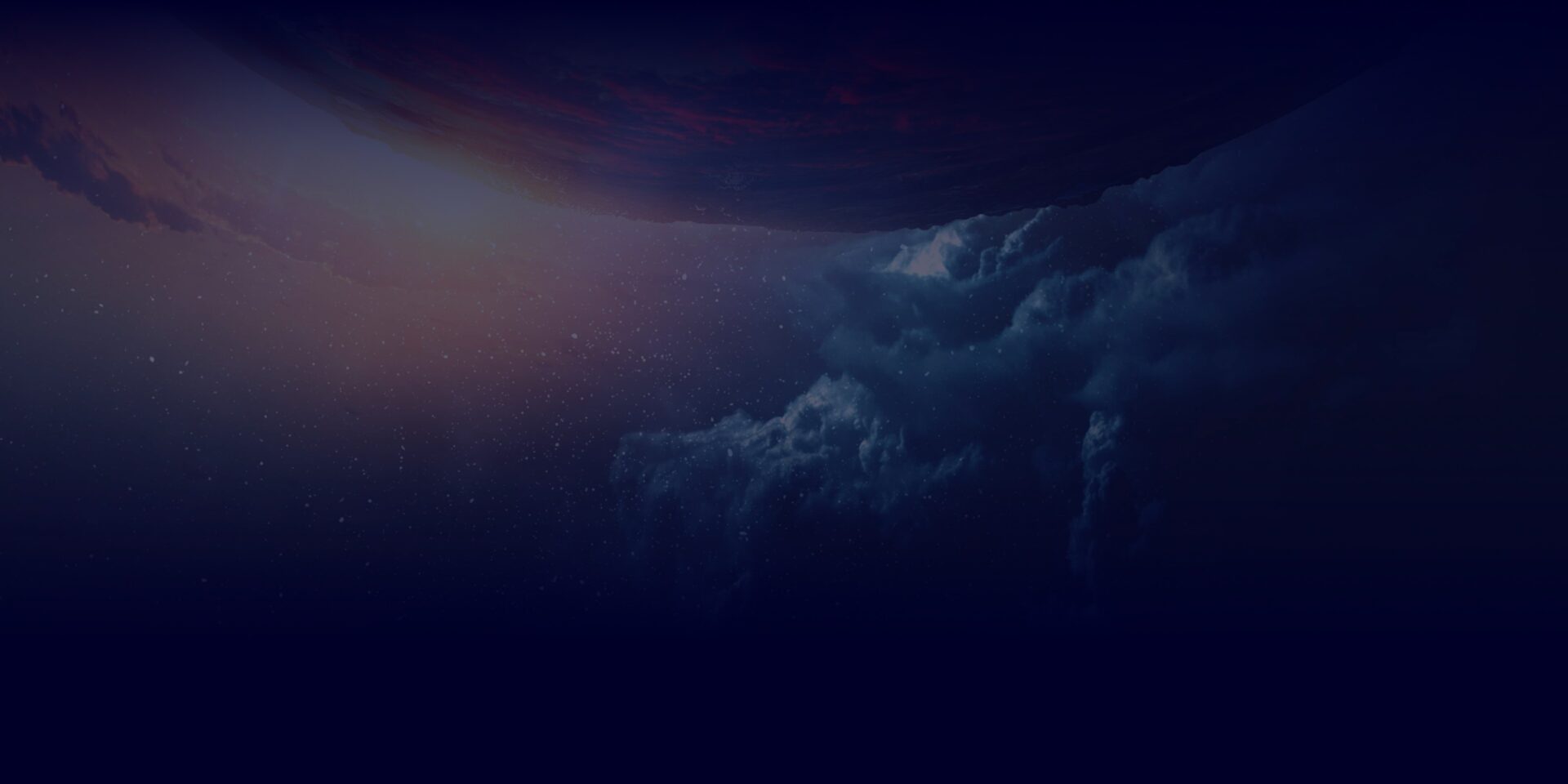 Official Homeworld 3 deep navy space field with a restrained cloud band